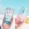 大容量渐变色浮雕玻璃杯 家用早餐牛奶杯 情侣水杯活动礼品杯批发 Specification image